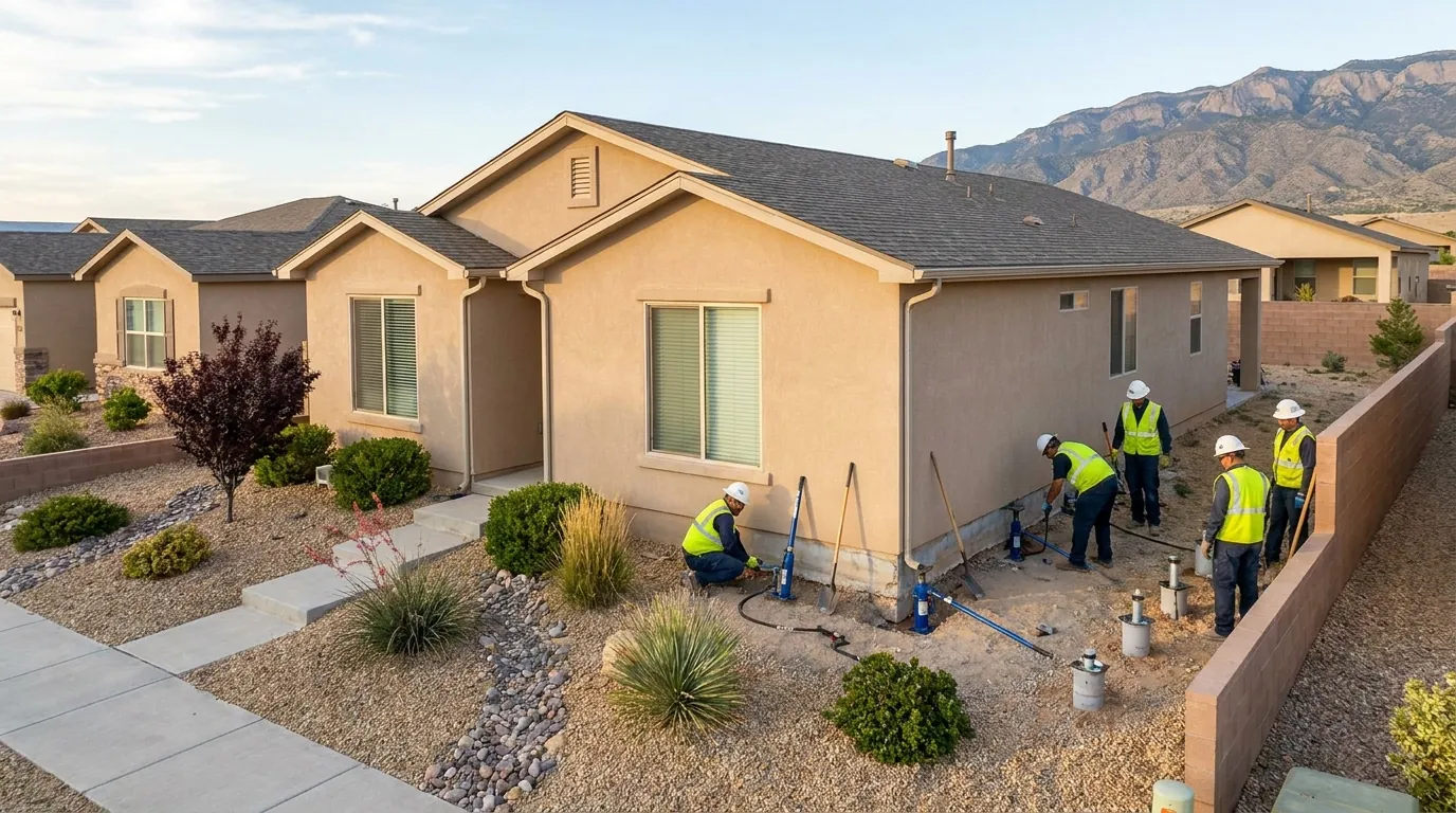 Foundation repair work on a Rio Rancho home