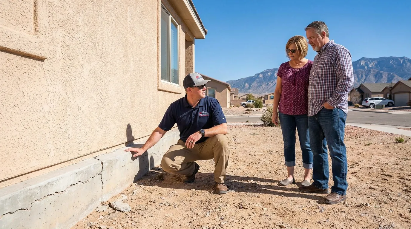 Home foundation being inspected in Rio Rancho, NM
