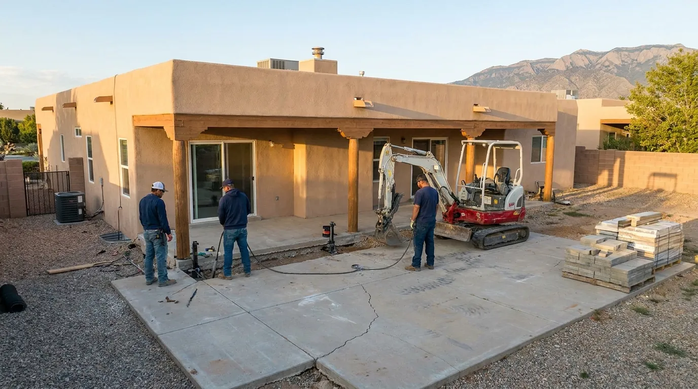 Concrete slab foundation repair in Rio Rancho